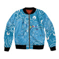 Australia Indigenous Bomber Jacket Blue Ribbon Lizards Autism Awareness - Aussie Hoodie
