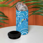 Australia Indigenous 4 in 1 Can Cooler Tumbler Blue Ribbon Lizards Autism Awareness - Aussie Hoodie