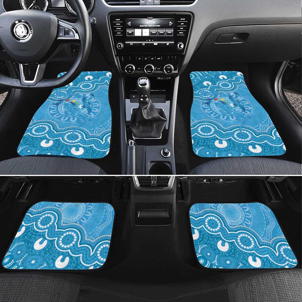 Australia Indigenous Car Mats Blue Ribbon Lizards Autism Awareness - Aussie Hoodie