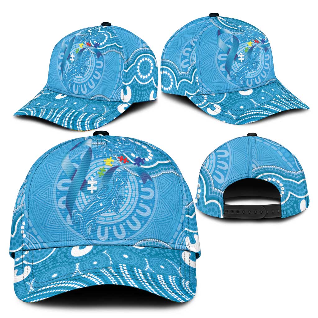 Australia Indigenous Classic Cap Blue Ribbon Lizards Autism Awareness - Aussie Hoodie