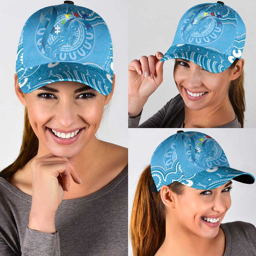 Australia Indigenous Classic Cap Blue Ribbon Lizards Autism Awareness - Aussie Hoodie