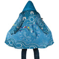 Australia Indigenous Cloak Blue Ribbon Lizards Autism Awareness - Aussie Hoodie