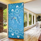 Australia Indigenous Door Cover Blue Ribbon Lizards Autism Awareness - Aussie Hoodie