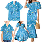 Australia Indigenous Family Matching Mermaid Dress and Hawaiian Shirt Blue Ribbon Lizards Autism Awareness - Aussie Hoodie