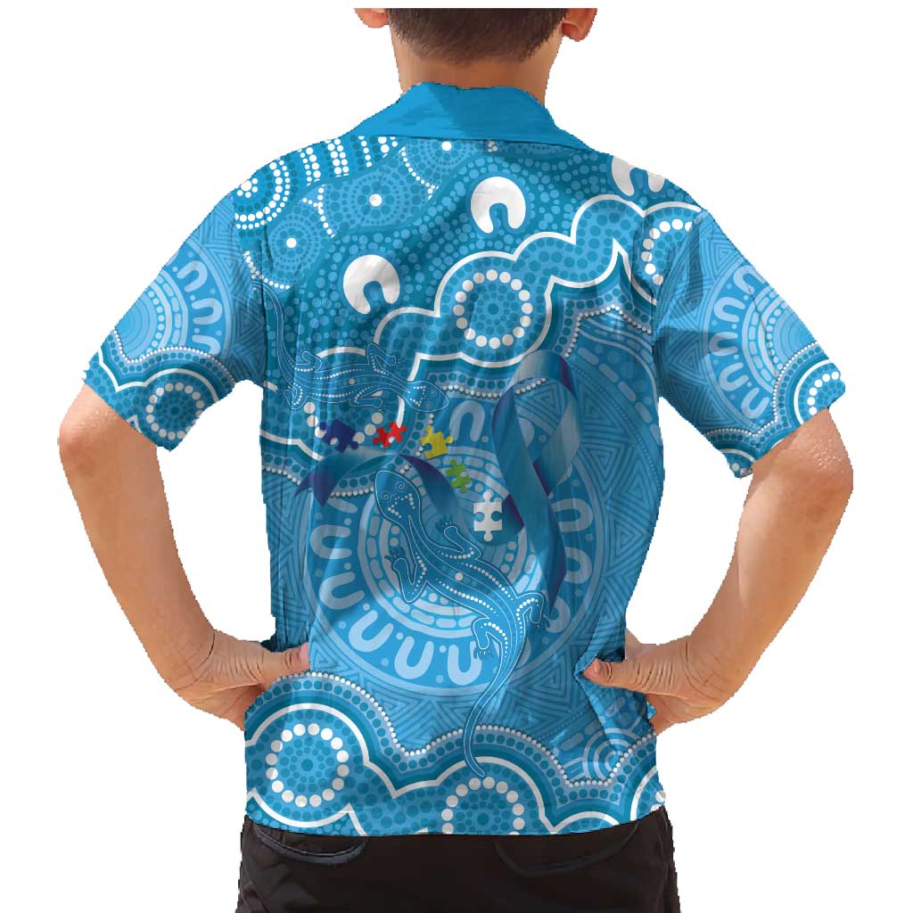 Australia Indigenous Family Matching Mermaid Dress and Hawaiian Shirt Blue Ribbon Lizards Autism Awareness - Aussie Hoodie