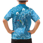 Australia Indigenous Family Matching Mermaid Dress and Hawaiian Shirt Blue Ribbon Lizards Autism Awareness - Aussie Hoodie