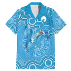 Australia Indigenous Family Matching Mermaid Dress and Hawaiian Shirt Blue Ribbon Lizards Autism Awareness - Aussie Hoodie