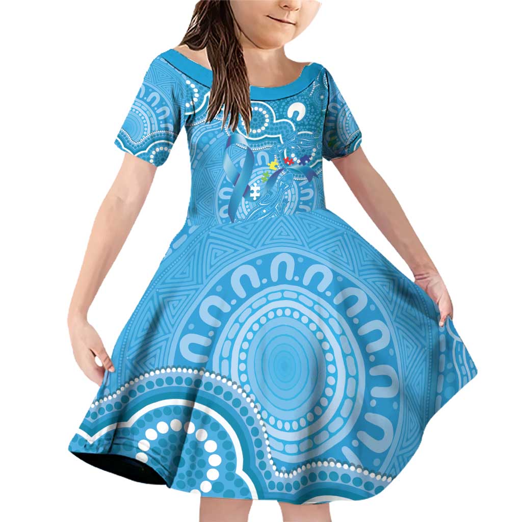 Australia Indigenous Family Matching Off Shoulder Short Dress and Hawaiian Shirt Blue Ribbon Lizards Autism Awareness - Aussie Hoodie