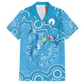 Australia Indigenous Family Matching Off Shoulder Short Dress and Hawaiian Shirt Blue Ribbon Lizards Autism Awareness - Aussie Hoodie