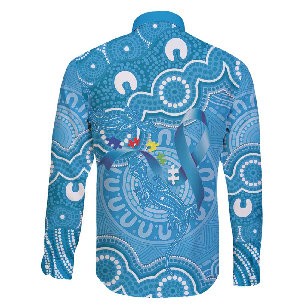 Australia Indigenous Family Matching Off Shoulder Short Dress and Hawaiian Shirt Blue Ribbon Lizards Autism Awareness - Aussie Hoodie