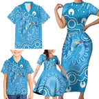 Australia Indigenous Family Matching Short Sleeve Bodycon Dress and Hawaiian Shirt Blue Ribbon Lizards Autism Awareness - Aussie Hoodie