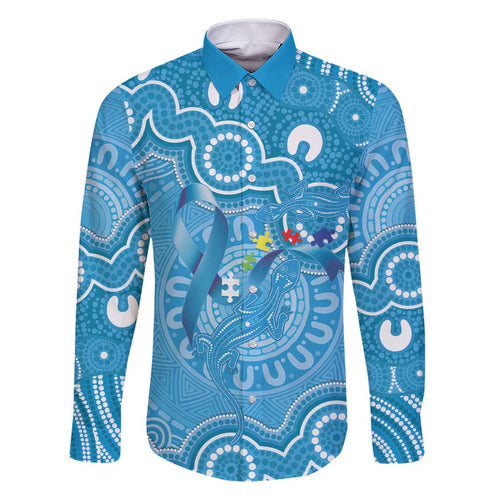 Australia Indigenous Family Matching Short Sleeve Bodycon Dress and Hawaiian Shirt Blue Ribbon Lizards Autism Awareness - Aussie Hoodie