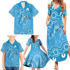 Australia Indigenous Family Matching Summer Maxi Dress and Hawaiian Shirt Blue Ribbon Lizards Autism Awareness - Aussie Hoodie