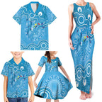 Australia Indigenous Family Matching Tank Maxi Dress and Hawaiian Shirt Blue Ribbon Lizards Autism Awareness - Aussie Hoodie
