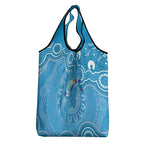 Australia Indigenous Grocery Bag Blue Ribbon Lizards Autism Awareness - Aussie Hoodie