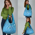 Australia Indigenous Grocery Bag Blue Ribbon Lizards Autism Awareness - Aussie Hoodie
