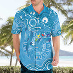 Australia Indigenous Hawaiian Shirt Blue Ribbon Lizards Autism Awareness - Aussie Hoodie