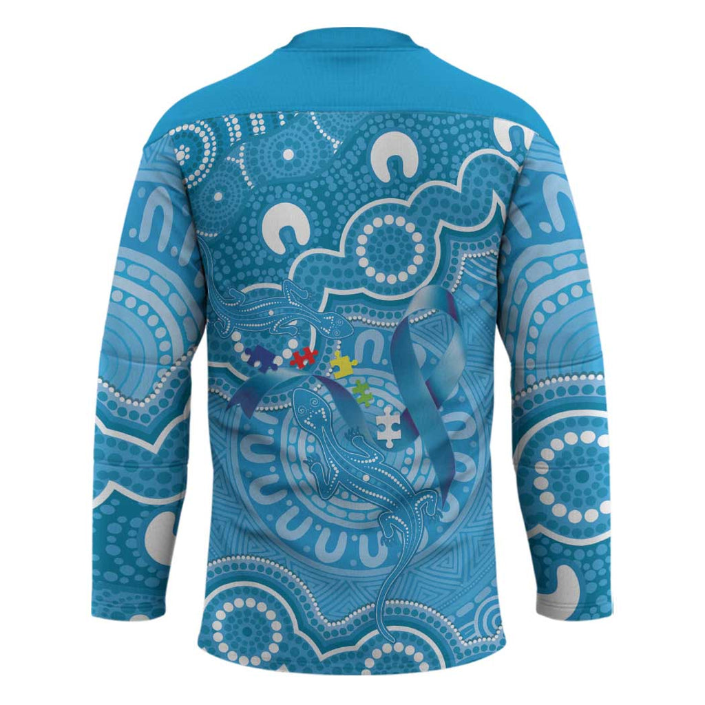 Australia Indigenous Hockey Jersey Blue Ribbon Lizards Autism Awareness - Aussie Hoodie