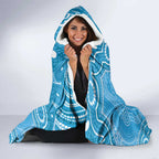 Australia Indigenous Hooded Blanket Blue Ribbon Lizards Autism Awareness - Aussie Hoodie