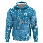 Australia Indigenous Hoodie Blue Ribbon Lizards Autism Awareness - Aussie Hoodie