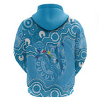 Australia Indigenous Hoodie Blue Ribbon Lizards Autism Awareness - Aussie Hoodie