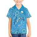 Australia Indigenous Kid Hawaiian Shirt Blue Ribbon Lizards Autism Awareness - Aussie Hoodie