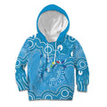 Australia Indigenous Kid Hoodie Blue Ribbon Lizards Autism Awareness - Aussie Hoodie