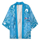 Australia Indigenous Kimono Blue Ribbon Lizards Autism Awareness - Aussie Hoodie