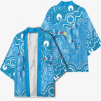 Australia Indigenous Kimono Blue Ribbon Lizards Autism Awareness - Aussie Hoodie
