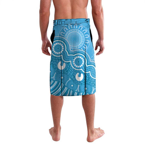 Australia Indigenous Lavalava Blue Ribbon Lizards Autism Awareness - Aussie Hoodie
