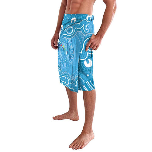 Australia Indigenous Lavalava Blue Ribbon Lizards Autism Awareness - Aussie Hoodie