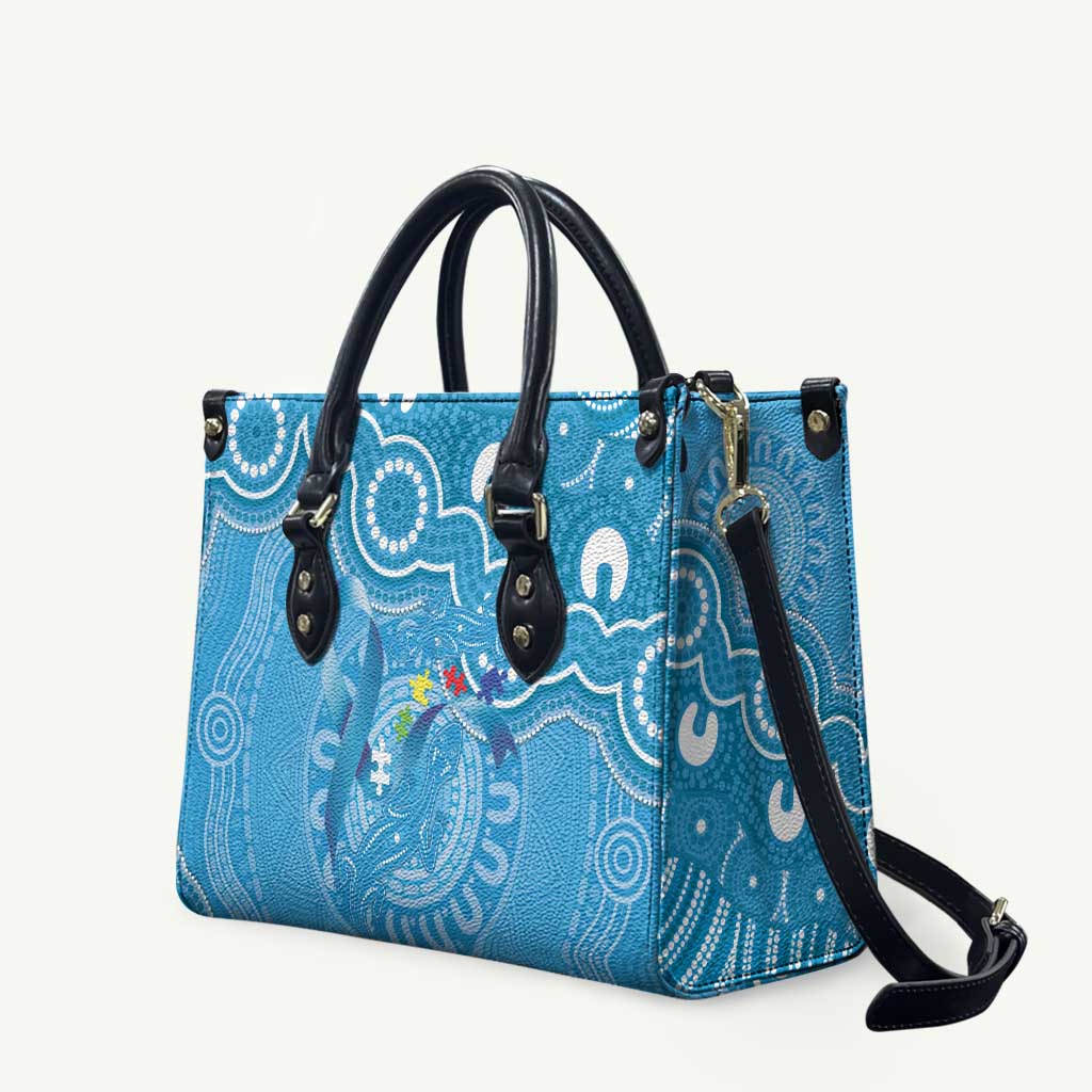 Australia Indigenous Leather Bag Blue Ribbon Lizards Autism Awareness - Aussie Hoodie