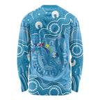 Australia Indigenous Long Sleeve Shirt Blue Ribbon Lizards Autism Awareness - Aussie Hoodie