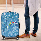 Australia Indigenous Luggage Cover Blue Ribbon Lizards Autism Awareness - Aussie Hoodie