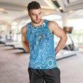 Australia Indigenous Men Tank Top Blue Ribbon Lizards Autism Awareness - Aussie Hoodie