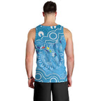 Australia Indigenous Men Tank Top Blue Ribbon Lizards Autism Awareness - Aussie Hoodie