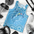 Australia Indigenous Men Tank Top Blue Ribbon Lizards Autism Awareness - Aussie Hoodie