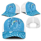 Australia Indigenous Mesh Trucker Cap Blue Ribbon Lizards Autism Awareness - Aussie Hoodie