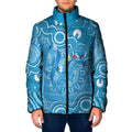 Australia Indigenous Padded Jacket Blue Ribbon Lizards Autism Awareness - Aussie Hoodie