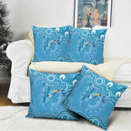 Australia Indigenous Pillow Cover Blue Ribbon Lizards Autism Awareness - Aussie Hoodie