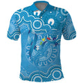 Australia Indigenous Polo Shirt Blue Ribbon Lizards Autism Awareness - Aussie Hoodie