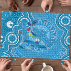 Australia Indigenous Puzzle Blue Ribbon Lizards Autism Awareness - Aussie Hoodie