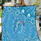 Australia Indigenous Quilt Blue Ribbon Lizards Autism Awareness - Aussie Hoodie