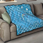 Australia Indigenous Quilt Blue Ribbon Lizards Autism Awareness - Aussie Hoodie