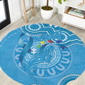 Australia Indigenous Round Carpet Blue Ribbon Lizards Autism Awareness - Aussie Hoodie