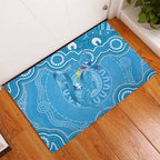 Australia Indigenous Rubber Doormat Blue Ribbon Lizards Autism Awareness - Aussie Hoodie