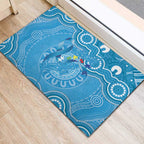 Australia Indigenous Rubber Doormat Blue Ribbon Lizards Autism Awareness - Aussie Hoodie