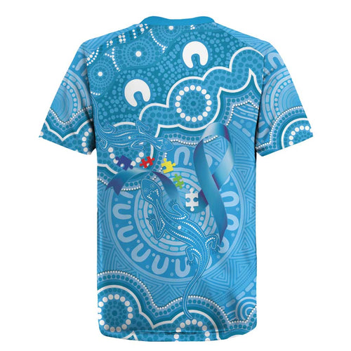 Australia Indigenous Rugby Jersey Blue Ribbon Lizards Autism Awareness - Aussie Hoodie