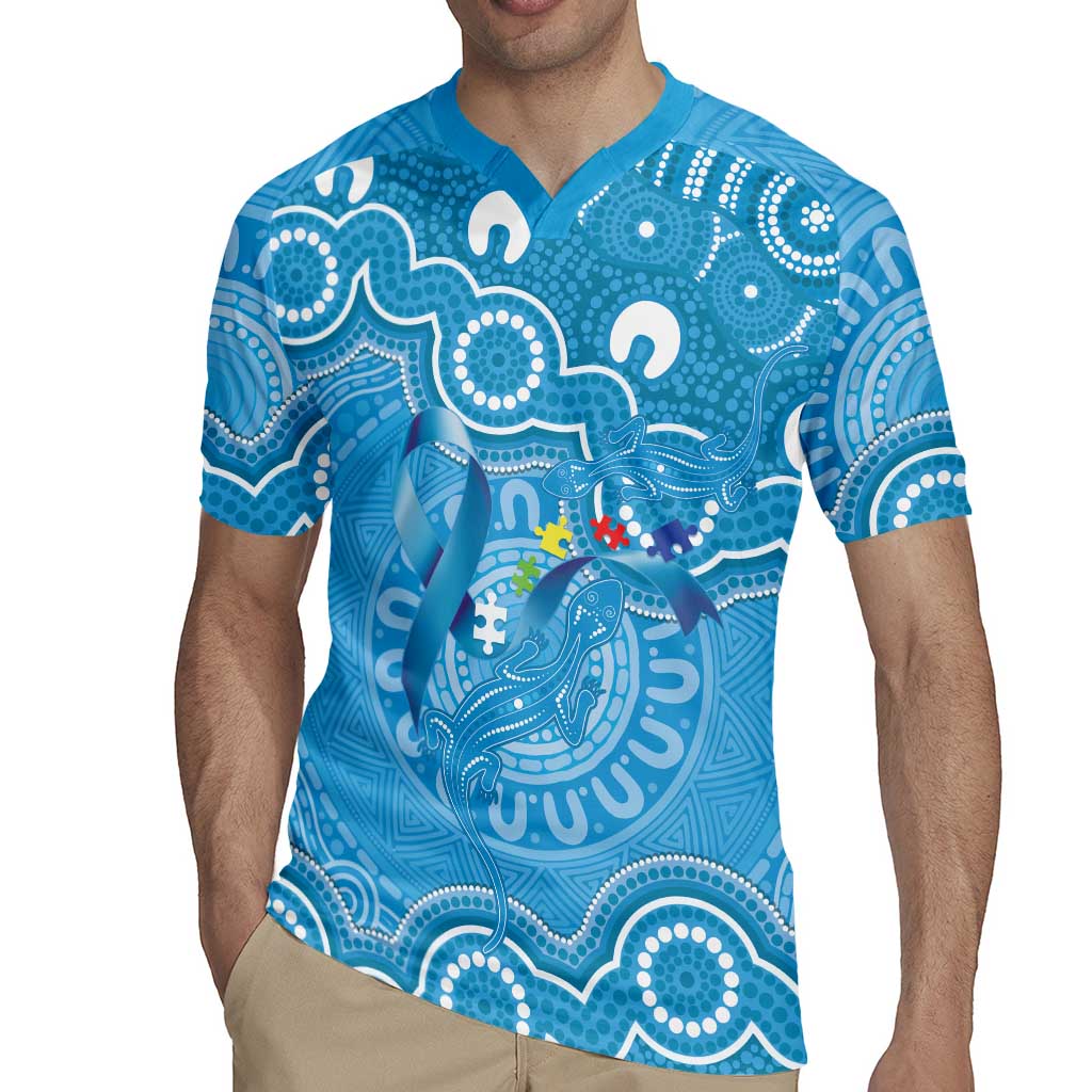 Australia Indigenous Rugby Jersey Blue Ribbon Lizards Autism Awareness - Aussie Hoodie