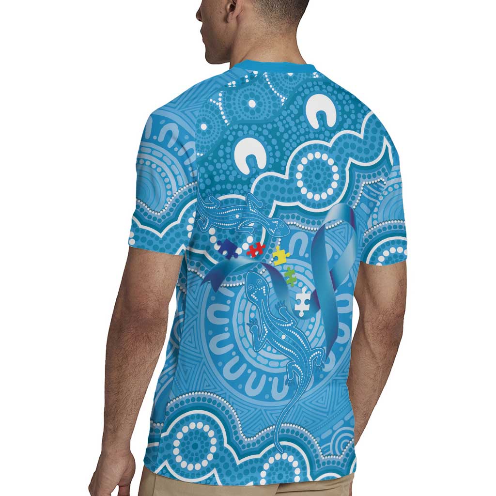 Australia Indigenous Rugby Jersey Blue Ribbon Lizards Autism Awareness - Aussie Hoodie